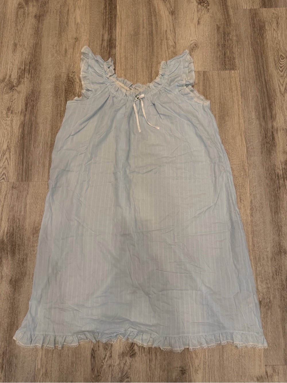 Miss Elaine Large Blue Ruffle Nightgown & House Coat Robe Set
